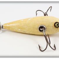 Vintage Heddon Solid White 100 Dowagiac Minnow Lure