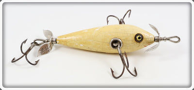 Vintage Heddon Solid White 100 Dowagiac Minnow Lure