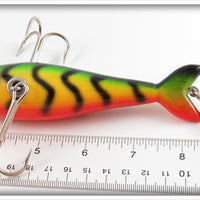 Musky Dan Fire Tiger Large Three Hook Minnow In Box