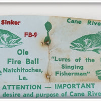 Johnny Horton Cane River Bait Co Clear Ole Fireball In Tube