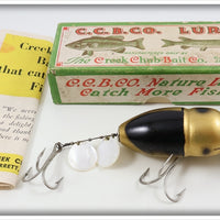 Vintage Creek Chub Gold & Black Beetle Lure In Box 3854