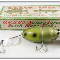 Vintage Creek Chub Green & Yellow Beetle Lure In Box 3851