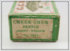 Creek Chub Green & Yellow Beetle In Box 3851