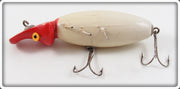 Vintage Moonlight Red Head White Ladybug Wiggler Lure