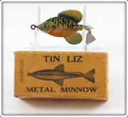 Vintage Fred Arbogast Tin Liz Sunfish Lure In Correctly Stamped Box