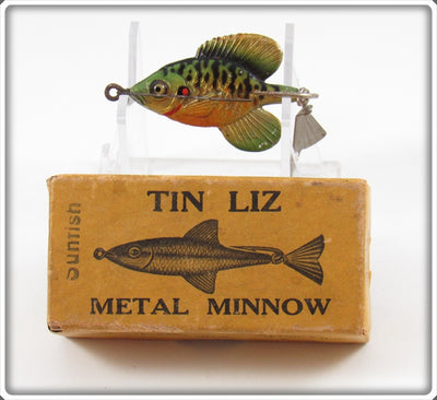 Vintage Fred Arbogast Tin Liz Sunfish Lure In Correctly Stamped Box