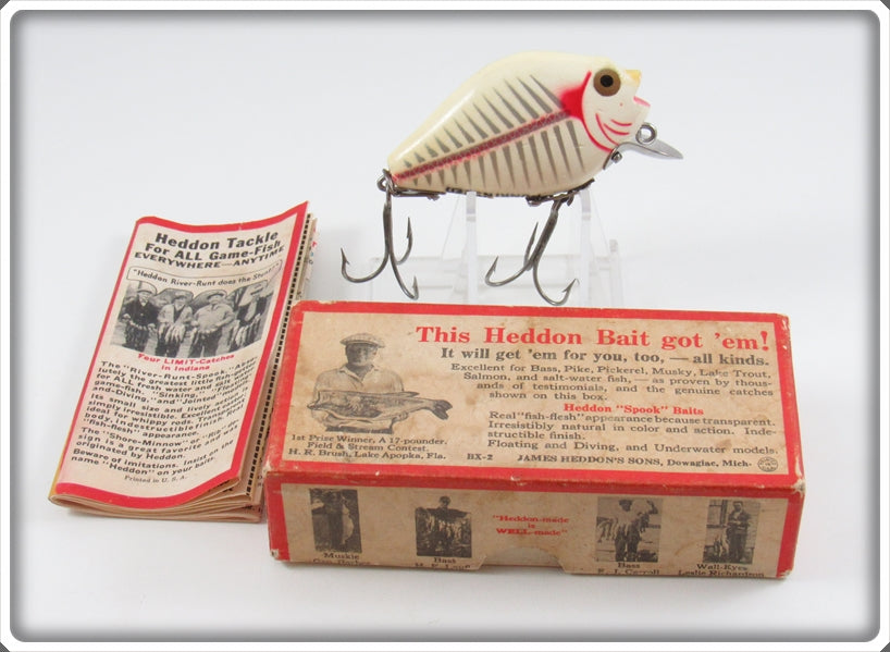 Heddon Red And White Shore Minnow Punkinseed Floater Lure In Box 742XS