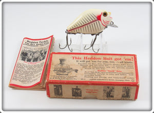 Heddon Red And White Shore Minnow Punkinseed Floater Lure In Box 742XS