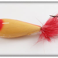 Vintage Heddon Red & White Walton Feather Tail Lure 42