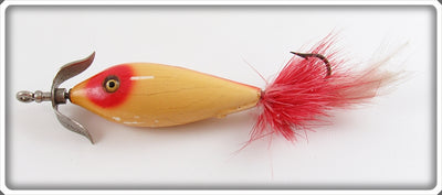 Vintage Heddon Red & White Walton Feather Tail Lure 42