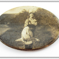 Vintage Man With A Large Ocean Sunfish Mirror 