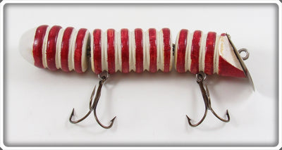 Vintage Oliver & Gruber Red & White Glowurm Lure