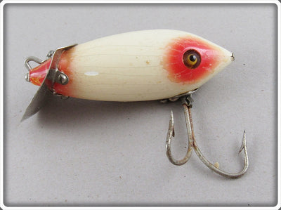 Vintage Heddon Red & White Deep O Diver Lure 7002