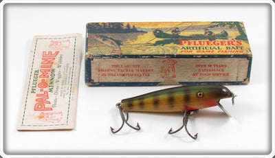 Vintage Pflueger Perch Baby Palomine Lure In Blue Border Box 5006