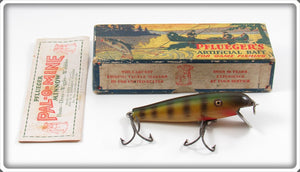 Vintage Pflueger Perch Baby Palomine Lure In Blue Border Box 5006
