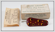 Vintage Homer LeBlanc Maroon With Spots Swim Zag Lure In Box