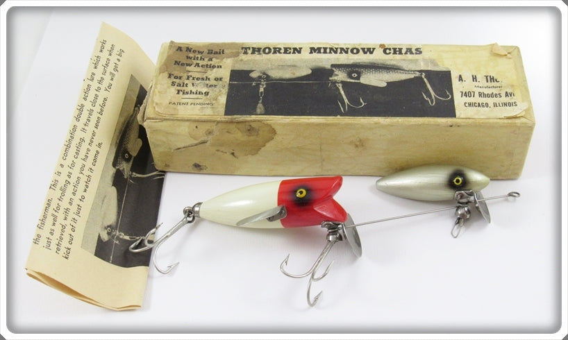A. H. Thoren Red & White Thoren Minnow Chaser In Box ~