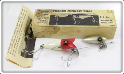 A. H. Thoren Red & White Thoren Minnow Chaser In Box ~