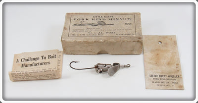 Vintage Al Foss Little Egypt Pork Rind Minnow Lure In Intro Box