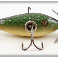 Vintage Heddon Green Scale 20 Baby Dowagiac Lure 29D 