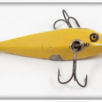 Vintage Heddon Solid Yellow 0 Minnow Lure 0Y
