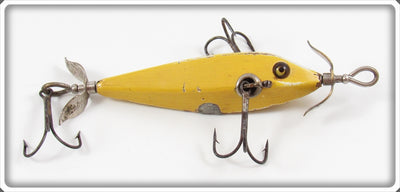 Vintage Heddon Solid Yellow 0 Minnow Lure 0Y