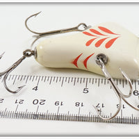 Howe's White & Red Vacuum Bass Bait In Tin