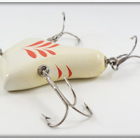 Howe's White & Red Vacuum Bass Bait In Tin