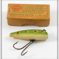 Vintage South Bend Frog Spot Trout Oreno Lure In Intro Box 971 F