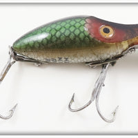 Vintage Heddon Green Scale Early Midget River Runt Lure 9019D