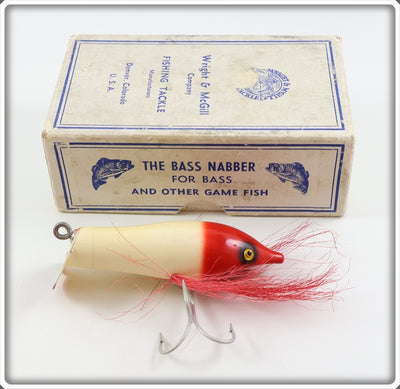 Vintage Wright & McGill Red Head White Bass Nabber Lure In Box