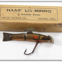 Vintage Haas Natural Finish Fly Rod Liv Minno Lure In Box