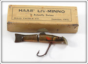 Vintage Haas Natural Finish Fly Rod Liv Minno Lure In Box