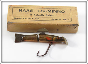 Vintage Haas Natural Finish Fly Rod Liv Minno Lure In Box