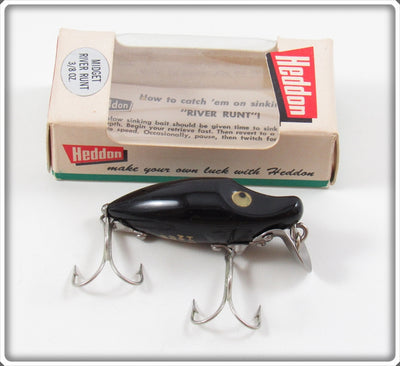 Heddon Solid Black Midget River Runt Lure In Box 9010 B