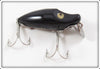 Heddon Solid Black Midget River Runt In Box 9010 B