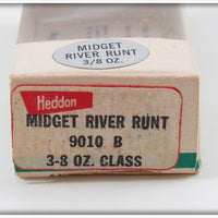 Heddon Solid Black Midget River Runt In Box 9010 B
