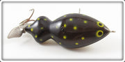 Vintage Tom Mann Black Yellow Spots Frog Mann Lure 