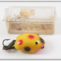 Vintage Creek Chub Yellow Spotted Plastic Wee Dee Lure In Box 214