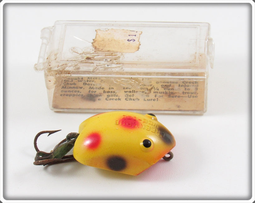 Vintage Creek Chub Yellow Spotted Plastic Wee Dee Lure In Box 214