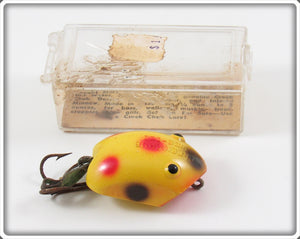 Vintage Creek Chub Yellow Spotted Plastic Wee Dee Lure In Box 214
