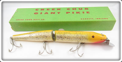 Vintage Creek Chub Yellow Flash Giant Jointed Pikie In Box 837 Special