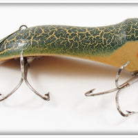 Vintage Pflueger Green Crackleback Wizard Wiggler Lure