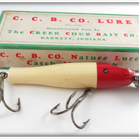 Vintage Creek Chub White Red Head Tarpon Pikie Lure In Box 