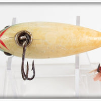 Heddon White With Blue Crackleback Head 400 Bucktail Surface Minnow