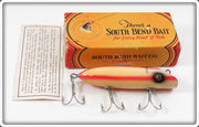Vintage South Bend Red Stripe White Body Bass Oreno Lure In Box 973 RS