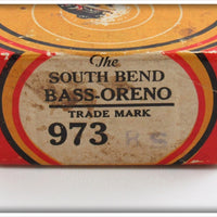 South Bend Red Stripe White Body Bass Oreno In Box 973 RS