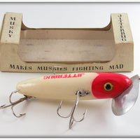 Arbogast Red Head Wooden Musky Jitterbug Lure In Early Box