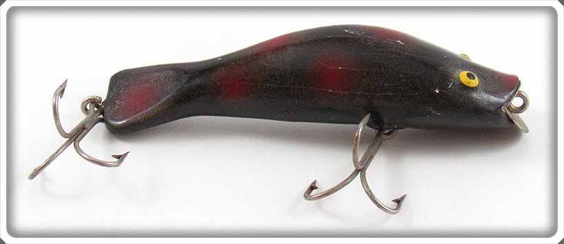 Vintage Paw Paw Black With Red Spots Bullhead Lure