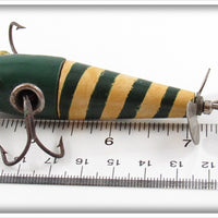 The Charmer Minnow Co Green & White Blunt Nose Charmer